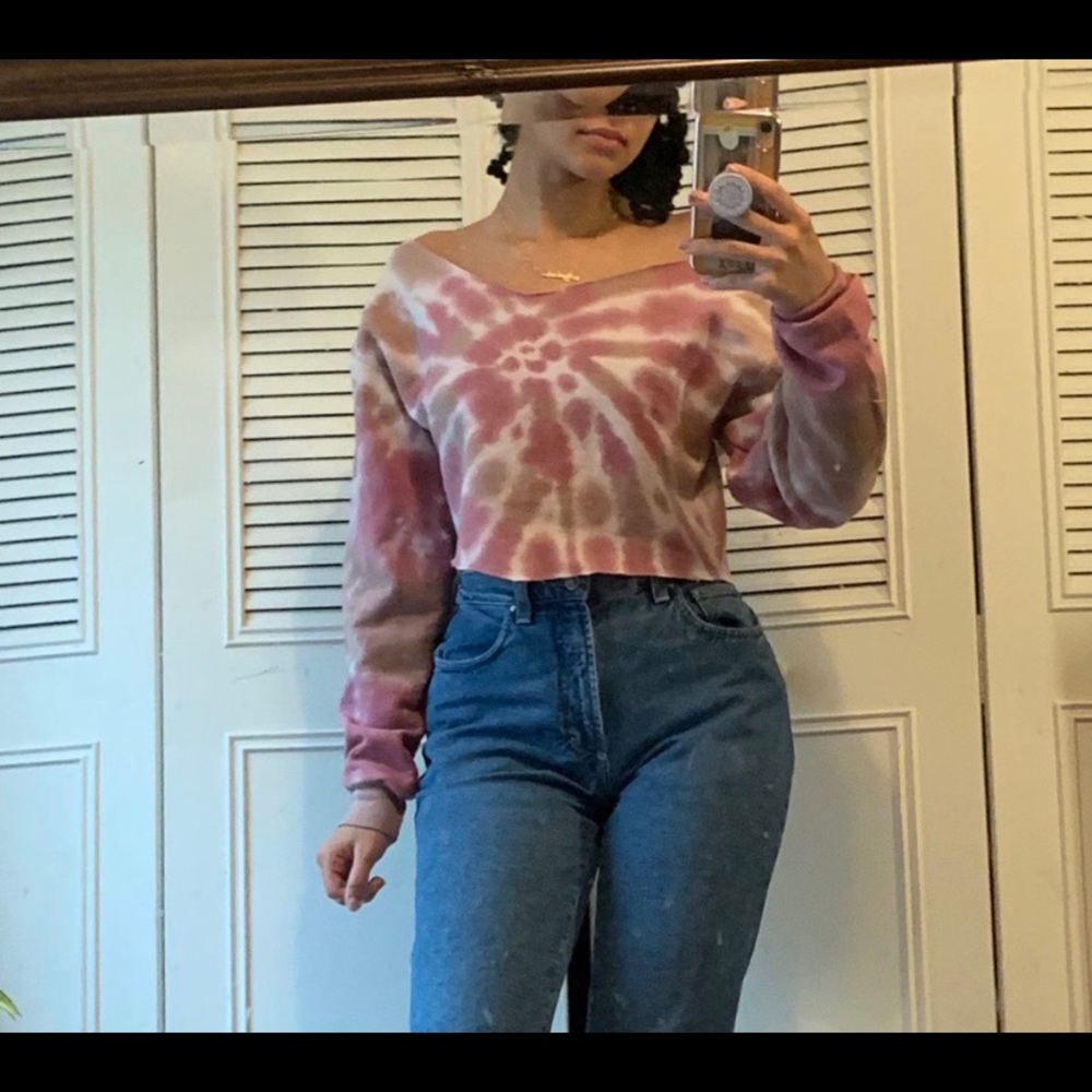 Neapolitan ice cream crop crew neck